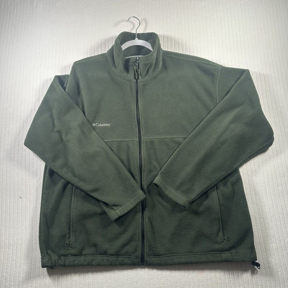 Columbia Sportswear Men’s XXL 2XL Green Full Zip Fleece Jacket Outdoor